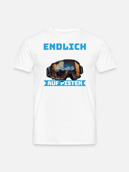 Skifahren Skifahrer Endlich wieder auf Pisten - Männer T-Shirt - Weiß