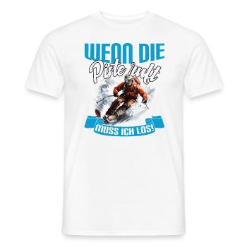 Skifahren Ski Skipiste Wenn die Piste ruft - Männer T-Shirt - Weiß - Vorne - AI Model Male 178 dark (178cm)
