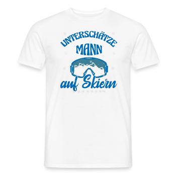 Skifahrer Unterschätze niemals einen alt Mann - Männer T-Shirt - Weiß - Vorne - AI Model Male 178 dark (178cm)