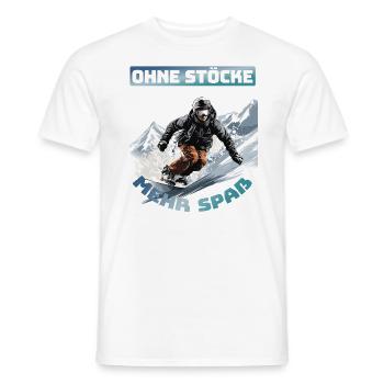 Snowboarder Snowboarding Snowboarden Ohne Stöcke - Männer T-Shirt - Weiß - Vorne - AI Model Male 178 dark (178cm)