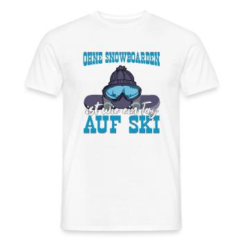 Snowboarden Snowboard Snowboardfahrer Piste - Männer T-Shirt - Weiß - Vorne - AI Model Male 178 dark (178cm)