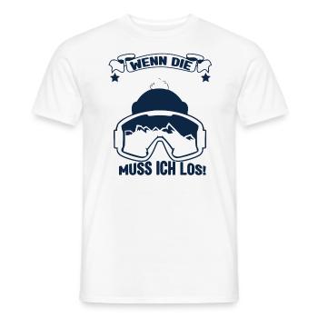 Skifahren Ski Skipiste Wenn die Piste ruft - Männer T-Shirt - Weiß - Vorne - AI Model Male 178 dark (178cm)