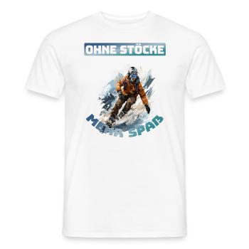Snowboarder Snowboarding Snowboarden Ohne Stöcke - Männer T-Shirt - Weiß - Vorne - AI Model Male 178 dark (178cm)