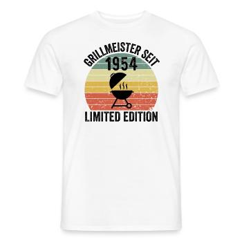 70th Birthday - Grillmeister since 1954 - Men's T-Shirt - white - Front - AI Model Male 178 dark (178cm)