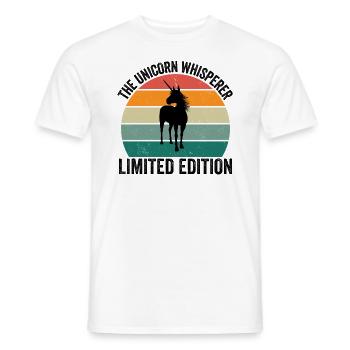 La licorne qui murmure à l’oreille - T-shirt homme - blanc - Devant - AI Model Male 178 dark (178cm)