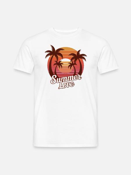 Summer Love Vintage Sunset - Männer T-Shirt - Weiß