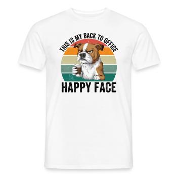 C’est mon visage heureux de retour au bureau - T-shirt homme - blanc - Devant - AI Model Male 178 dark (178cm)