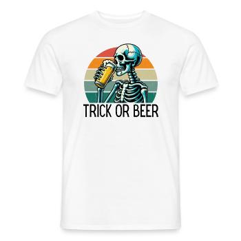 Trick Or Bière Vintage Sunset - T-shirt homme - blanc - Devant - AI Model Male 178 dark (178cm)