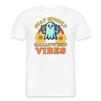Stay Spooky Halloween Vibes - Men's T-Shirt - white - Front - AI Model Male 178 dark (178cm)
