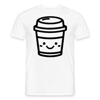 Kaffeebecher - Männer T-Shirt - Weiß - Vorne - AI Model Male 178 dark (178cm)