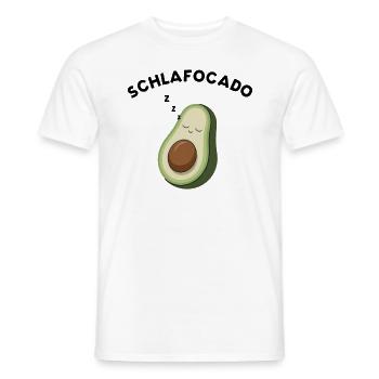 Schlafocado - Design d’avocat amusant - T-shirt homme - blanc - Devant - AI Model Male 178 dark (178cm)