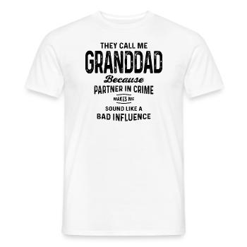 Granddad Partner in Crime - Grandparents - Men's T-Shirt - white - Front - AI Model Male 178 dark (178cm)