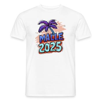 Malle 2025 Palmier - T-shirt homme - blanc - Devant - AI Model Male 178 dark (178cm)