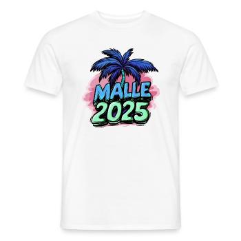 Malle 2025 Palmier de Majorque - T-shirt homme - blanc - Devant - AI Model Male 178 dark (178cm)