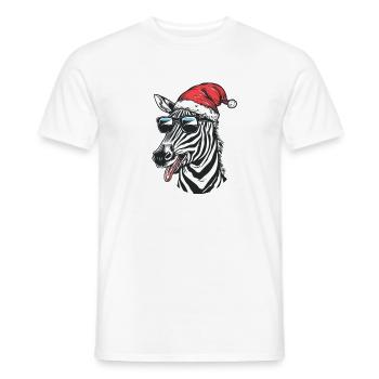 Zèbre Noël Drôle - T-shirt homme - blanc - Devant - AI Model Male 178 dark (178cm)