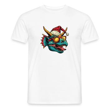Dinosaurier triceratops Weihnachten Lustig - Männer T-Shirt - Weiß - Vorne - AI Model Male 178 dark (178cm)
