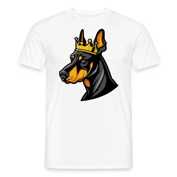 Dobermann Hund Cartoon Krone - Männer T-Shirt - Weiß - Vorne - AI Model Male 178 dark (178cm)