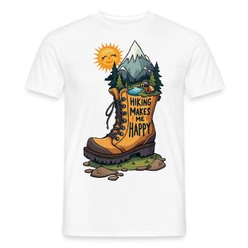 La randonnée me rend heureux - T-shirt homme - blanc - Devant - AI Model Male 178 dark (178cm)