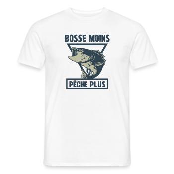 bosse moins pêche plus - T-shirt homme - blanc - Devant - AI Model Male 178 dark (178cm)