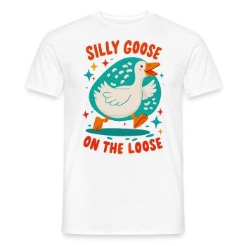 Silly Goose on the Loose - Men's T-Shirt - white - Front - AI Model Male 178 dark (178cm)