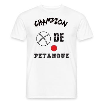 Champion de pétanque t-shirt cadeau humour - T-shirt homme - blanc - Devant - AI Model Male 178 dark (178cm)
