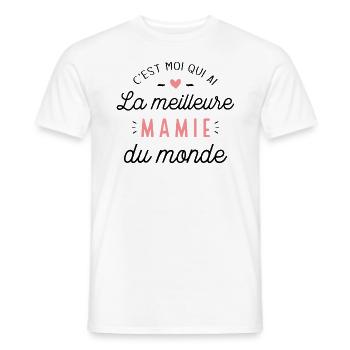 C'est moi qui ai la meilleure mamie du monde - T-shirt homme - blanc - Devant - AI Model Male 178 dark (178cm)