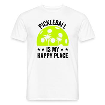 Pickleball Is My Happy Place - Männer T-Shirt - Weiß - Vorne - AI Model Male 178 dark (178cm)