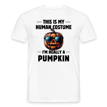 C’est mon costume humain, je suis vraiment une citrouille - T-shirt homme - blanc - Devant - AI Model Male 178 dark (178cm)