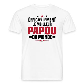 Officiellement Le Meilleur Papou Du Monde - T-shirt homme - blanc - Devant - AI Model Male 178 dark (178cm)