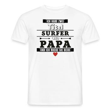 Ich habe zwei Titel Surfer und Papa - Männer T-Shirt - Weiß - Vorne - AI Model Male 178 dark (178cm)