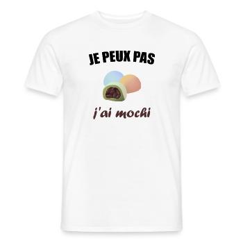 Je peux pas j'ai mochi - T-shirt homme - blanc - Devant - AI Model Male 178 dark (178cm)