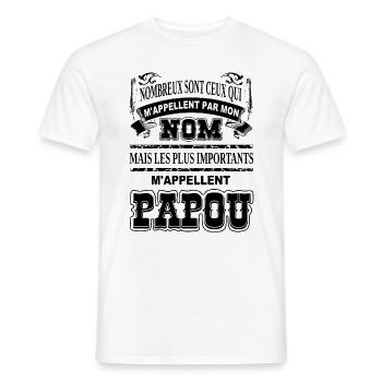 Meilleur grand-père papou cadeau humour papi papy - T-shirt homme - blanc - Devant - AI Model Male 178 dark (178cm)