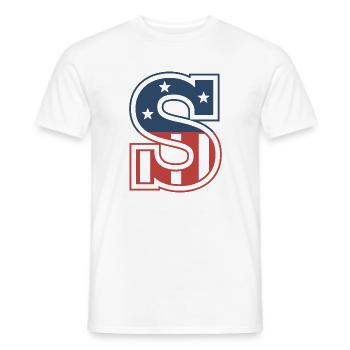 Buchstabe S USA - Männer T-Shirt - Weiß - Vorne - AI Model Male 178 dark (178cm)