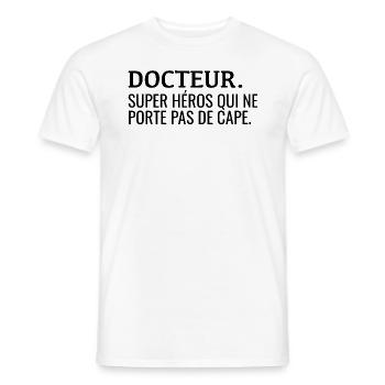Docteur Définiton Humour - T-shirt homme - blanc - Devant - AI Model Male 178 dark (178cm)