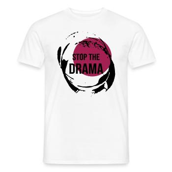 Stop The Drama Geschenk - Männer T-Shirt - Weiß - Vorne - AI Model Male 178 dark (178cm)