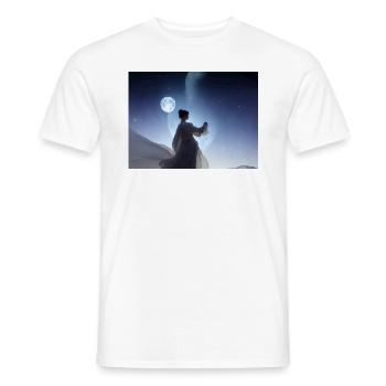 La fille et la lune - T-shirt homme - blanc - Devant - AI Model Male 178 dark (178cm)
