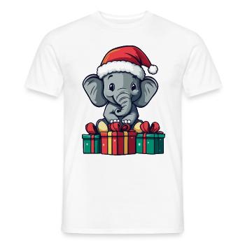 Cadeaux de Noël éléphant - T-shirt homme - blanc - Devant - AI Model Male 178 dark (178cm)
