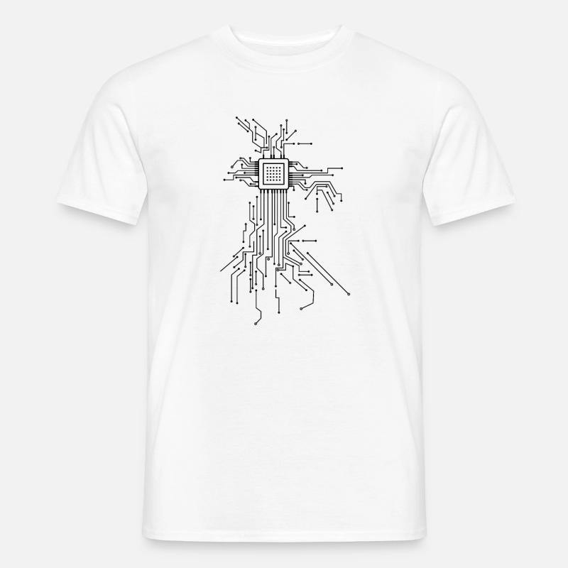 Conception de cadeau de programmeur d'ordinateur de coeur de processeur - T-shirt homme - blanc