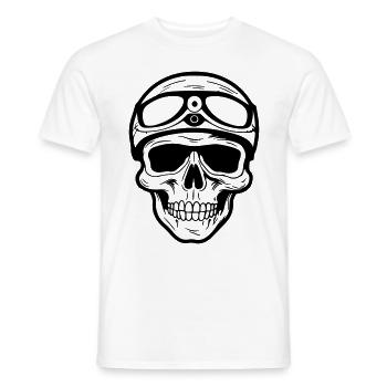 Crâne de motard - T-shirt homme - blanc - Devant - AI Model Male 178 dark (178cm)