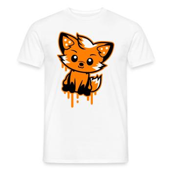 Fox Comic - T-shirt homme - blanc - Devant - AI Model Male 178 dark (178cm)