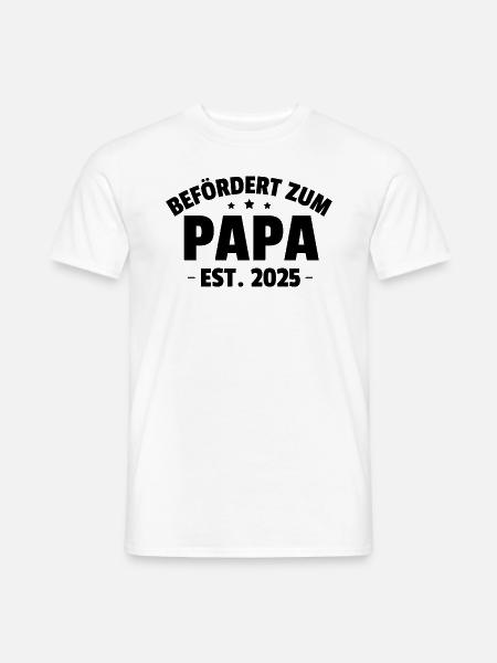 Promoted to Papa Est. 2025 - Men's T-Shirt - white