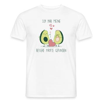 Avocado Love german bio eco fresh romantic T-Shirt - Men's T-Shirt - white - Front - AI Model Male 178 dark (178cm)