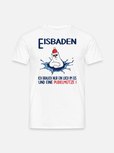 winterbader winterschwimmen pudelmütze eisbaden - Männer T-Shirt - Weiß