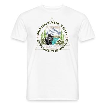 Randonnée en montagne en plein air - T-shirt homme - blanc - Devant - AI Model Male 178 dark (178cm)