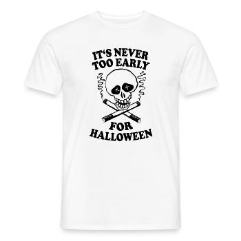 Halloween skull skeleton costume gift - Men's T-Shirt - white - Front - AI Model Male 178 dark (178cm)