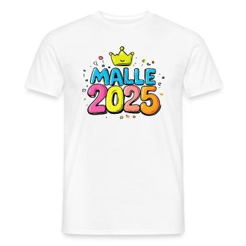 Malle 2025 Bunt Mallorca Krone - Männer T-Shirt - Weiß - Vorne - AI Model Male 178 dark (178cm)