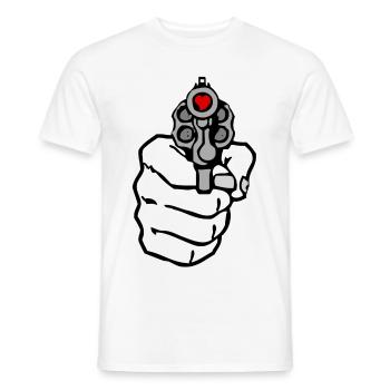 love shot - T-shirt homme - blanc - Devant - AI Model Male 178 dark (178cm)