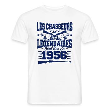 Chasseur légendaire nées en 1956 anniversaire - T-shirt homme - blanc - Devant - AI Model Male 178 dark (178cm)