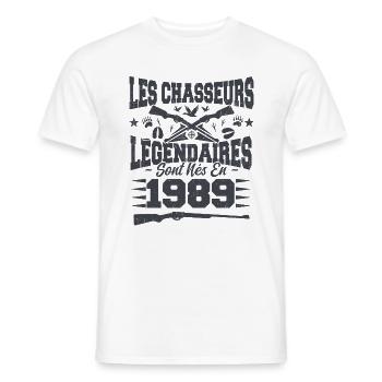 Chasseur légendaire nées en 1989 anniversaire - T-shirt homme - blanc - Devant - AI Model Male 178 dark (178cm)