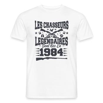 Chasseur légendaire nées en 1984 anniversaire - T-shirt homme - blanc - Devant - AI Model Male 178 dark (178cm)
